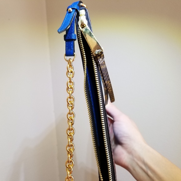 BURBERRY Leather, House Check And Snakeskin Clutc - Picture 3 of 7